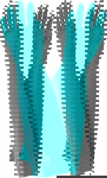 Series 37-185 Chemical Resistant Gloves: Size Medium, 22.00 Thick, Nitrile, Nitrile, Unsupported,